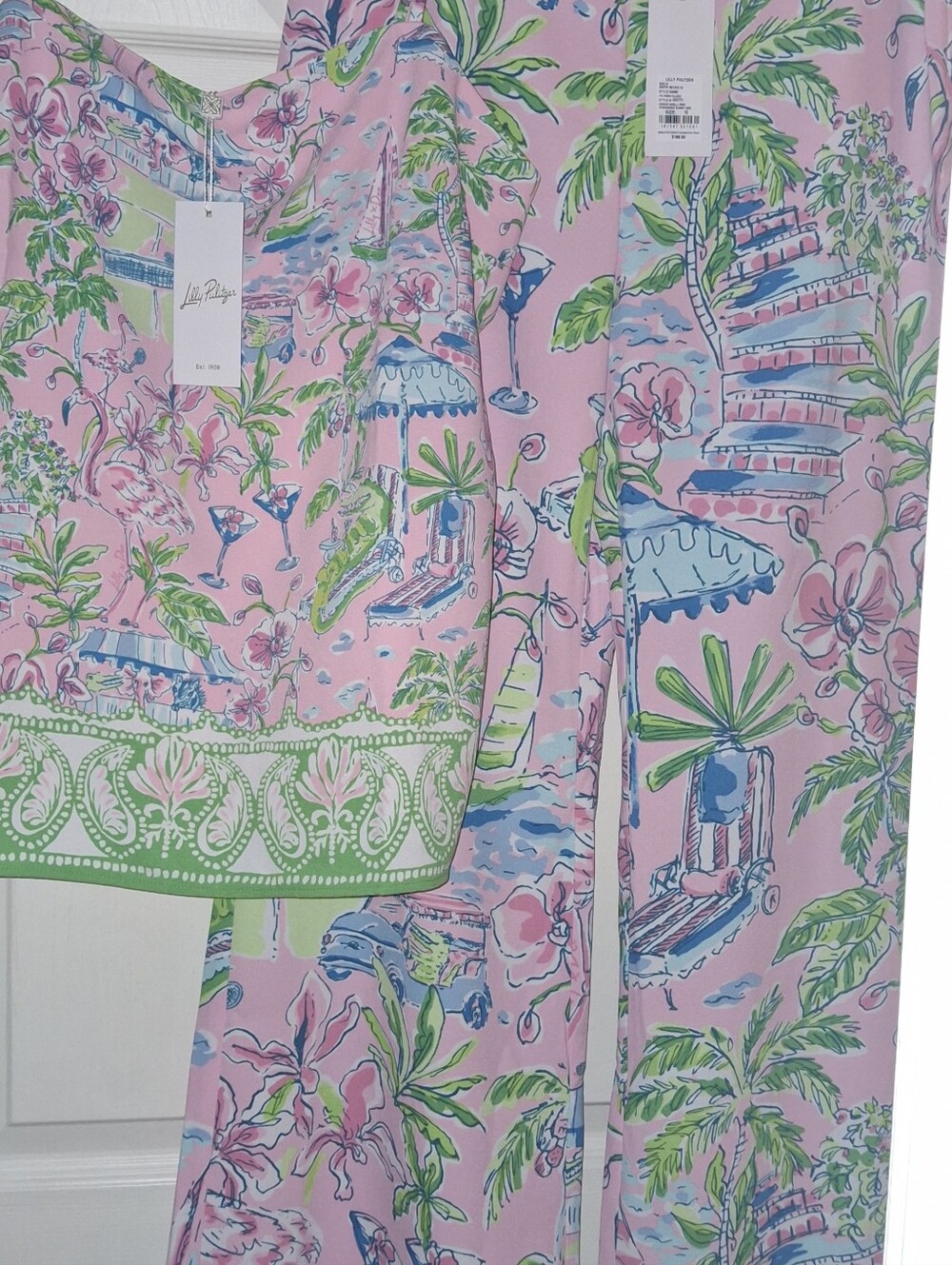Lilly Pulitzer Sunny Dee Caroline Sleeveless Top & Polyanna Palazzo Set - Picture 7 of 15
